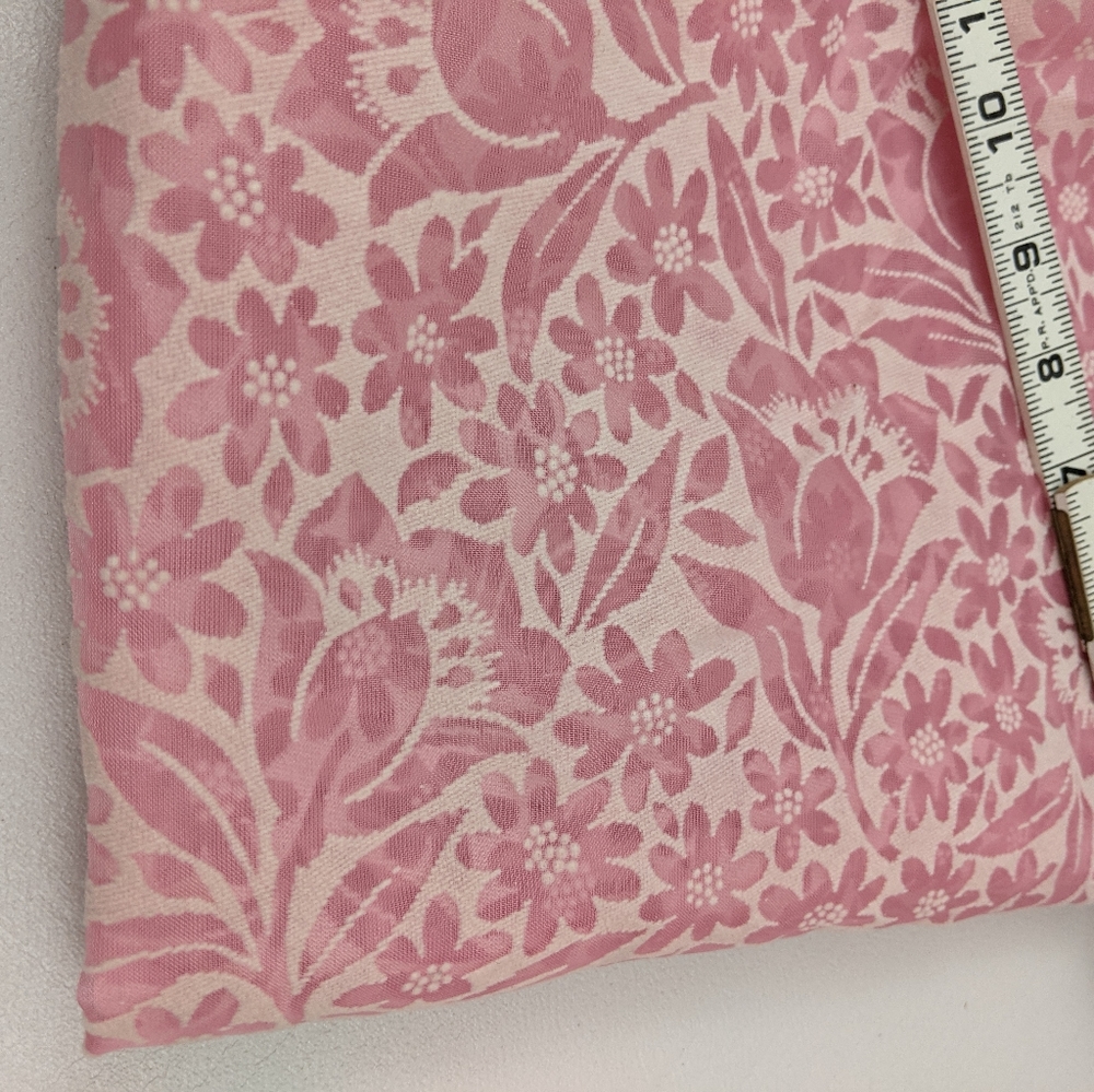 Vintage fabric sheer flocked pink